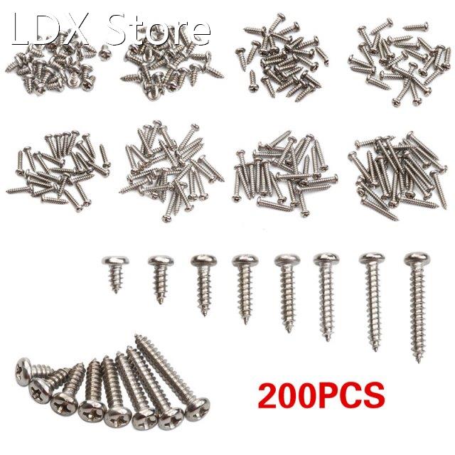 200Pcs M3*6/8/10/12/14/16/18/20 Pan Head Self Tapping Screw