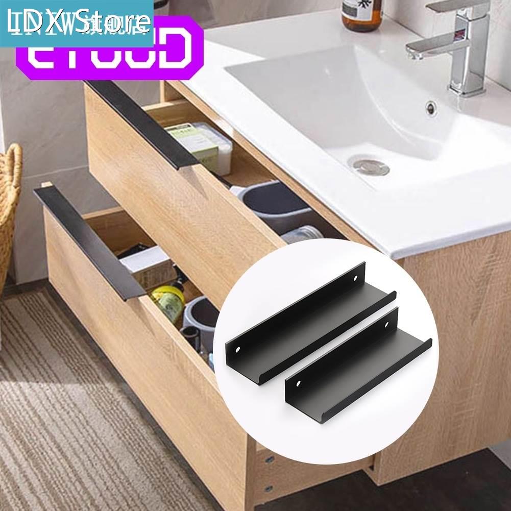 New Black Hidden Cabinet Handles Aluminium Alloy Kitchen Cup