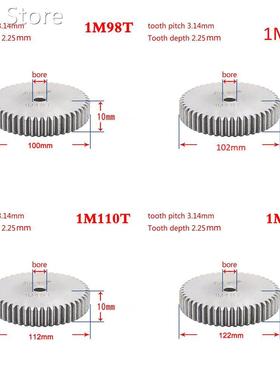 1Pcs 45# Steel Spur Gear 1Modulus 98-150 Teeth 适用于 Outer