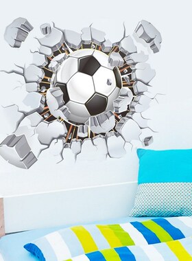 3D football Soccer wall stickers for kids rooms Children bed