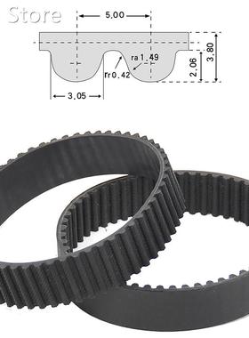 1Pcs HTD 5M-1025 To 5M-1115 Black Rubber Closed Loop Timing