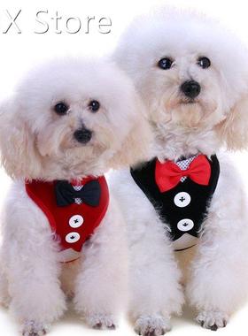 Pet Collar Pet Leash Bow Tie Walking Harness With Leash Cute