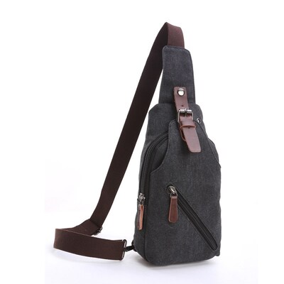 2020 New Washed Canvas Diagonal Small Chest Bag Multifuncti