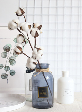 Naturally Dried Cotton Flowers Artificial Plants Floral Bran