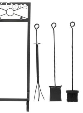 Fireplace Tools Set Firepit Tool Kit with Base Brush Shovel