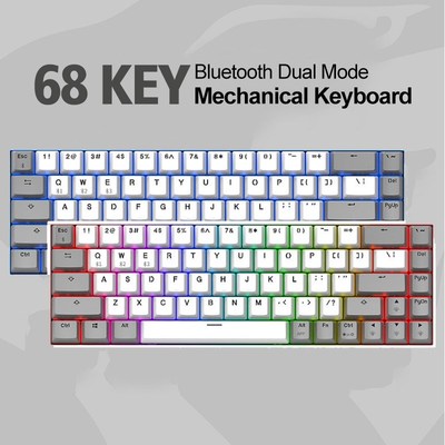 68 Keys Hot Swap Socket Gaming Mechanical Keyboard Wireless