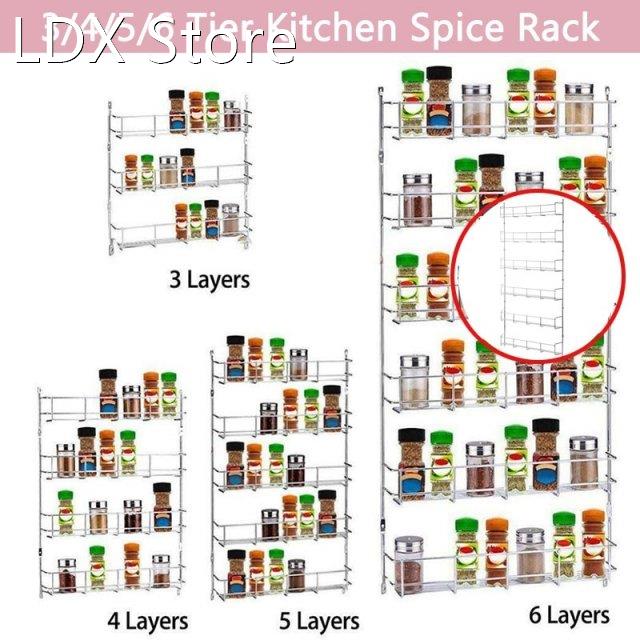 Kitchen Shelf 3/4/5/6 Tier Spice Seasoning Rack Cabinet Shel