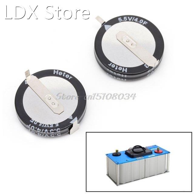 2Pcs 5.5 V 4.0F Super Capacitor H-Type Button Smart Capacita