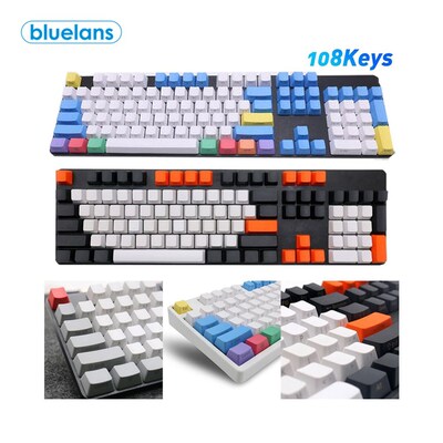 108Pcs/Set PBT Color Matching Key Cap Keycaps for Cherry MX