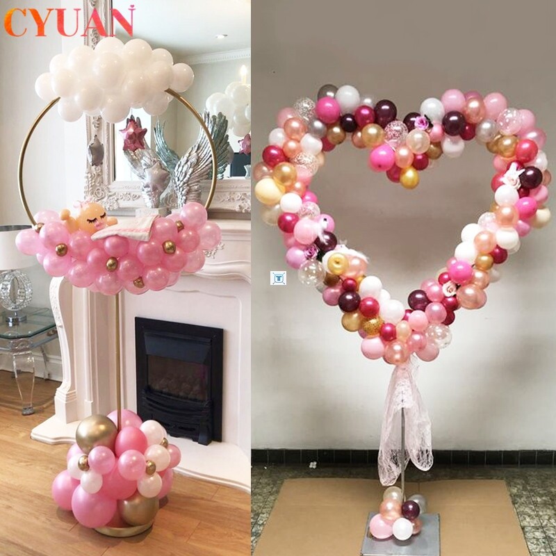 Heart Round Circle Ballon Stand Balloons Hoop Holder Colmn - 实物图
