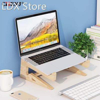 1pc Wood Laptop Stand Holder Increased Height Storage Stand