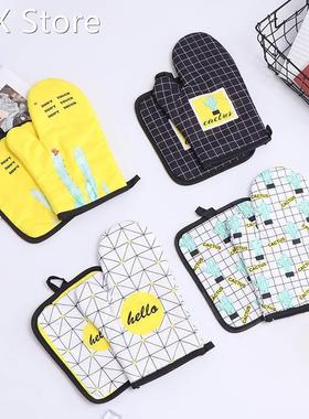 2pcs/lot Insulation Gloves Cotton Kitchen Pad Cooking Microw