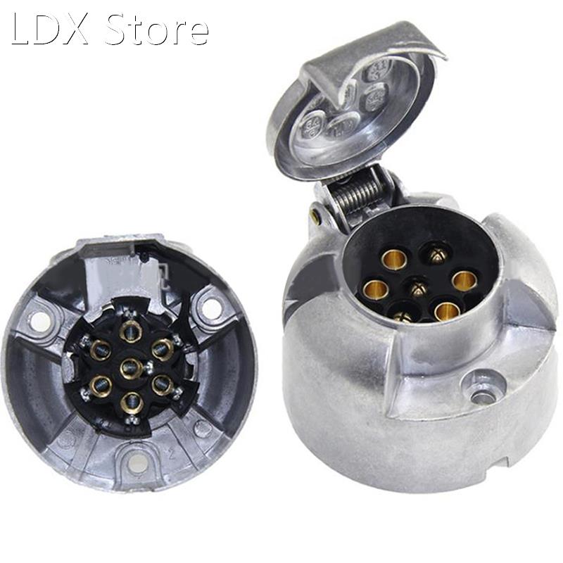 7 Pin Trailer Plug 12V Rv Sockets Towbar Towing 7Pin Metal T
