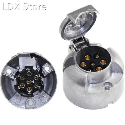 7 Pin Trailer Plug 12V Rv Sockets Towbar Towing 7Pin Metal T