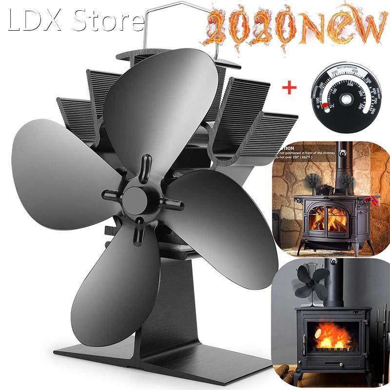 4 blades fireplace fan wood burning real hot power fireplace