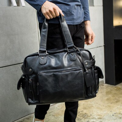 Fashion Men Handbag PU Leather Briefcase Brand Luxury Men M