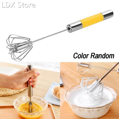 1PC High Quality Stainless Steel Semi-Automatic Whisk Mixer