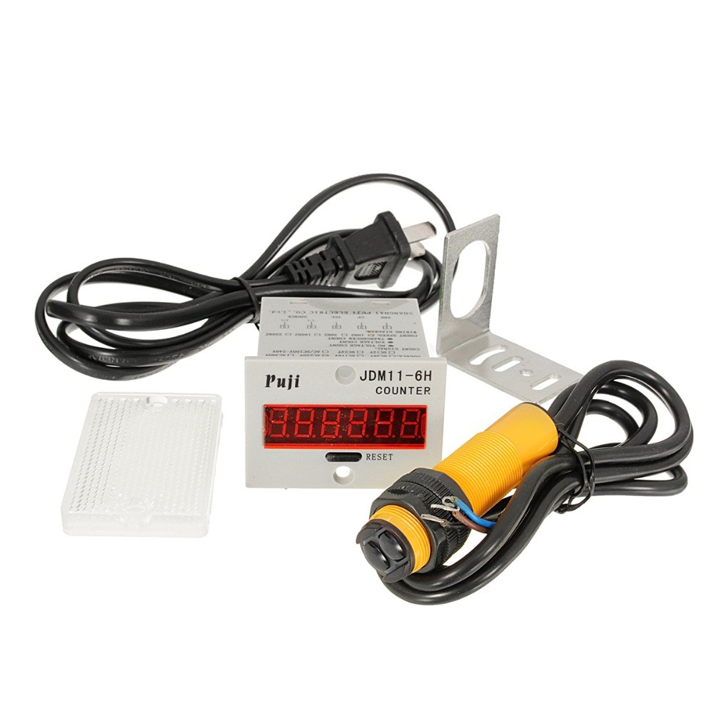 100-240VAC 6 Digital LED Counter+Photoelectric Sensor+Reflec