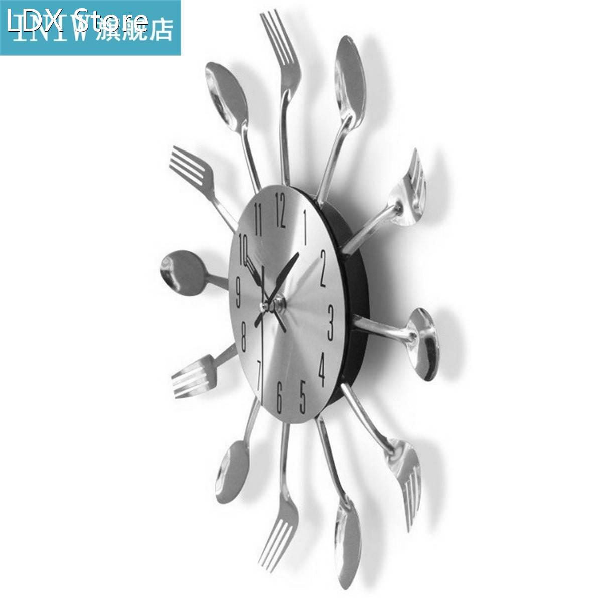12inch Kitchen Fork Spoon Wall Clock Cutlery Clock Home Dini