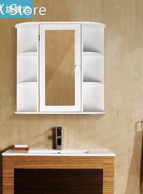 Bathroom Cabinet Single Door Three-layer Mirror Cabinet Wall