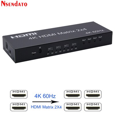 4k HDMI Matrix 2X4 Splitter 4K 60Hz 2 In 4 Out HDMI Splitte