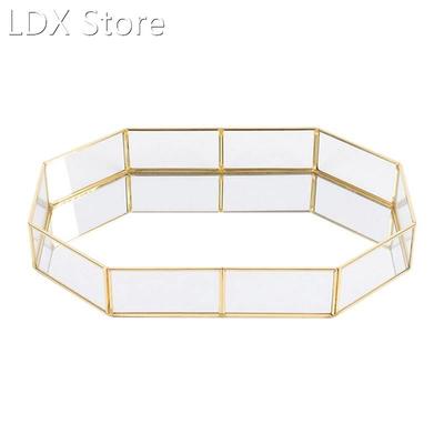 Nordic Style Glass Copper Geometry Storage Baskets Box Simpl