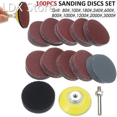 100pcs 50mm/2 80-3000 Grits Mixed Sander Sanding Discs Pads