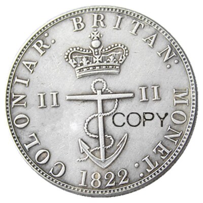 UF(22) ANCHOR MONEY   1822 British West Indies half Dollar