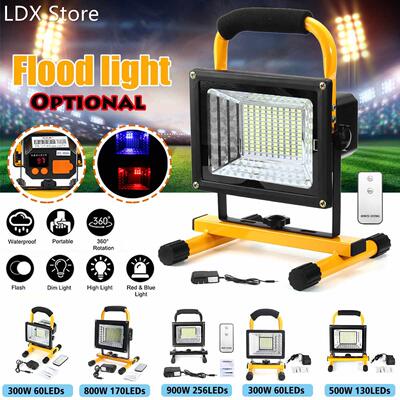 300W-900W LED Portable Rechargeable Floodlight Waterproof Sp