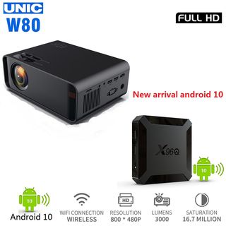UNIC W80 Portable Projector 4K HDMI Support 1080P Full HD W