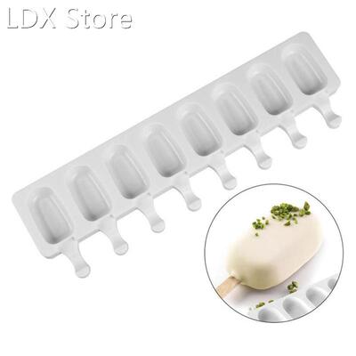 8 Cavity Ice Cream Mold Popsicle Silicone Molds DIY Homemade