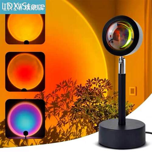 RED Projection Sunset Bedroom Coffee Store Bar USB Table Lam