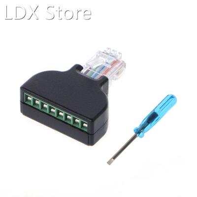 RJ45 Ethernet Male To 8 Pin AV Terminal Screw Adapter Conver