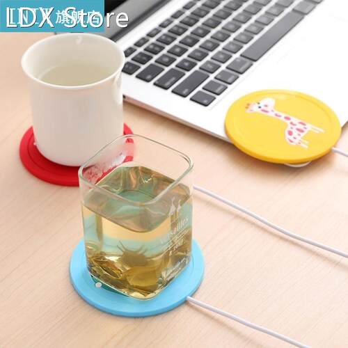 1PC USB Cartoon Heating Coaster Keep Drink Warm Silicone Ele
