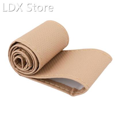 Car DIY Steering Wheel Cover PU Leather Soft Fiber Leather B