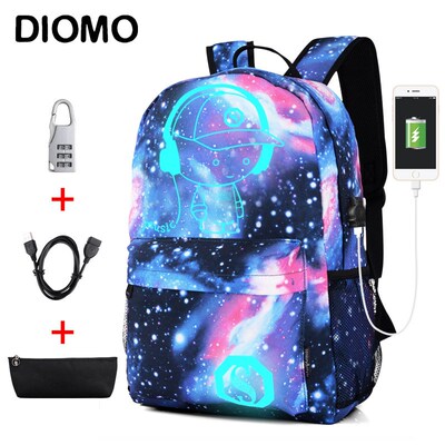 DIOMO Cool Luminous School Bags for Boys and Girls Backpack