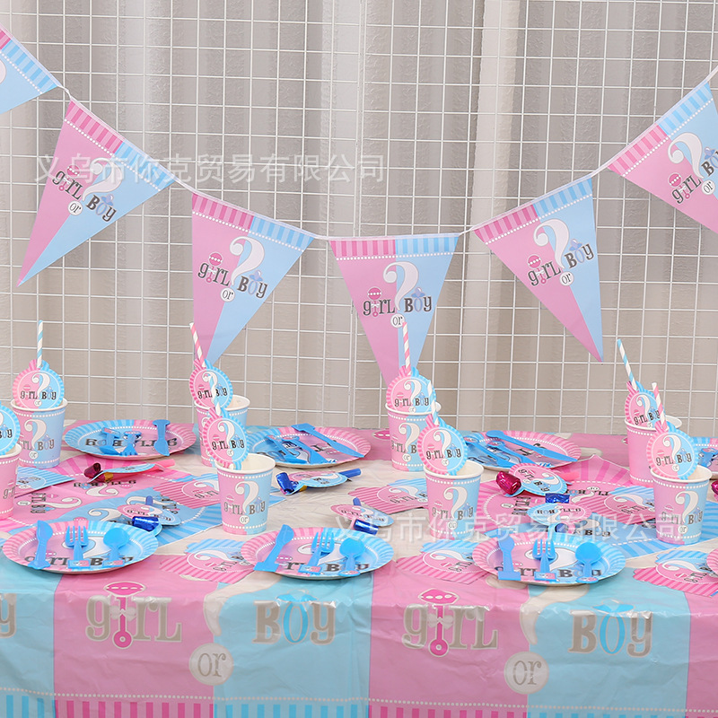Children's boys and girls gender reveal birthday party p