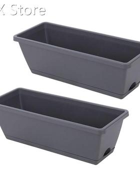 2 Packs Self Watering Planters Rectangular Plant Pot, Modern