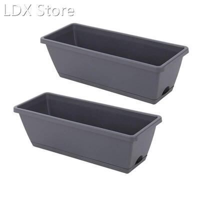 2 Packs Self Watering Planters Rectangular Plant Pot, Modern