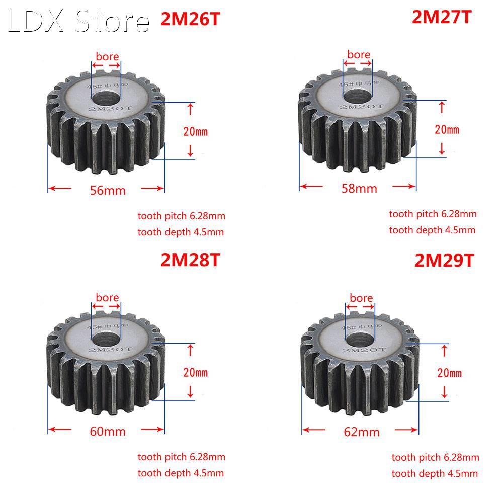 1Pcs 2Mod 26T-41T 45# Steel Spur Gear Metal Module 2 Moter G