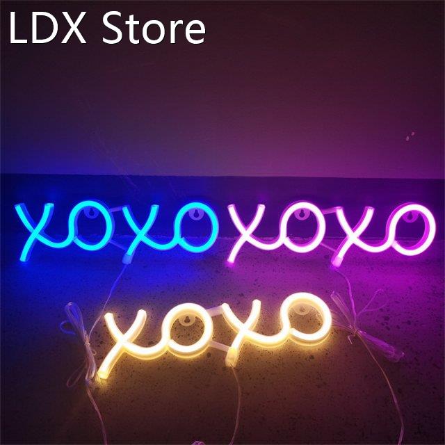 Led Neon Lights Xoxo Pattern Lights Lanterns Creative Wall D