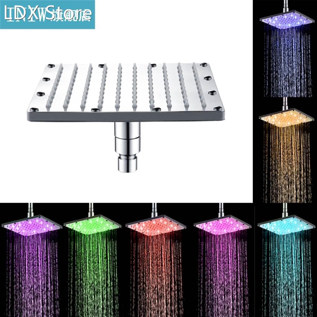 Recableght Shower Head Lights 3-Color Change Rainfall Square