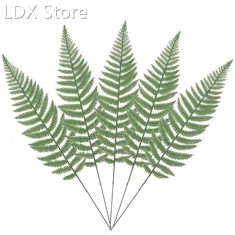 10PCS Artificial Boston Fern Bush Plant Faux Leaves Green Pl