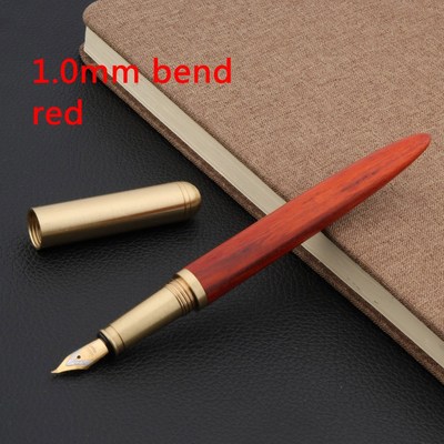 luxury quality calligraphy fountain pen red Wood brass Twist