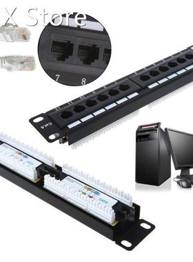 Cat6 12 Port RJ45 Patch Panel UTP LAN Network Adapter Cable