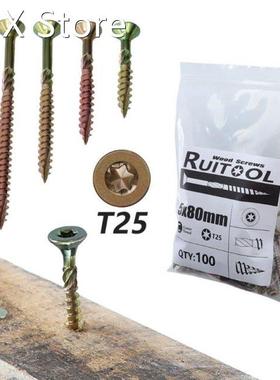 100pcs T25 Plum Blossom Self Tapping Screws Deck Wood Bindin