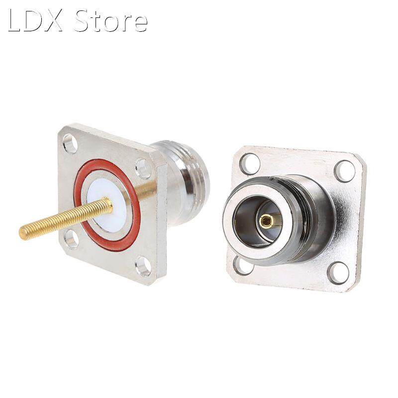 Brass N Female Jack Connector With 4 Hole Flange Mount Chass - 实物图