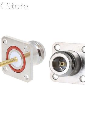 Brass N Female Jack Connector With 4 Hole Flange Mount Chass