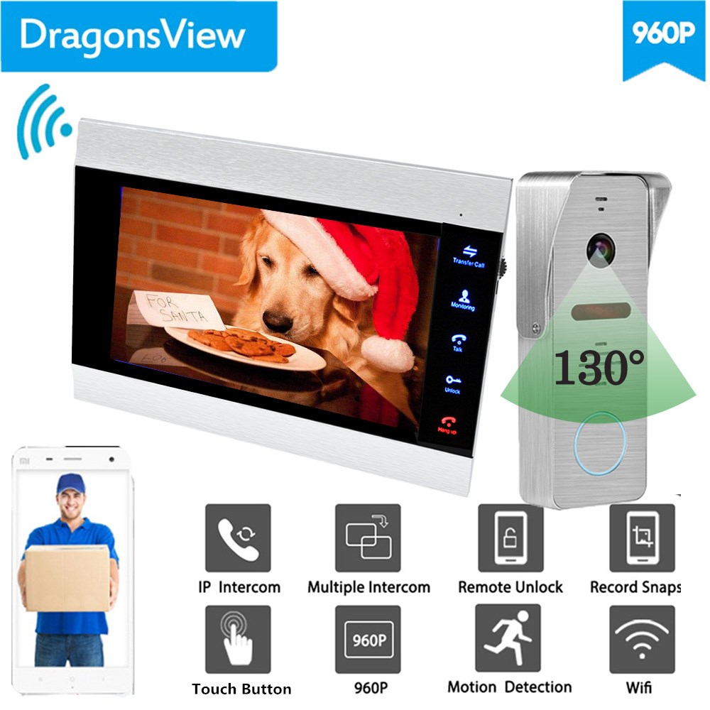 【Wide Angle 960P】Dragonsview  7‘’  Wifi Video Intercom D