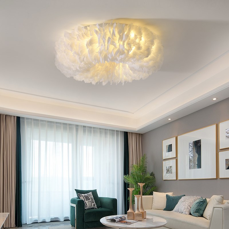 Decoration Feather Ceiling Lamp  Bedroom Modern Decor LED Ce